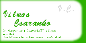 vilmos csaranko business card